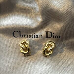 Vintage Christian Dior Gold-Plated Clip-On Earrings